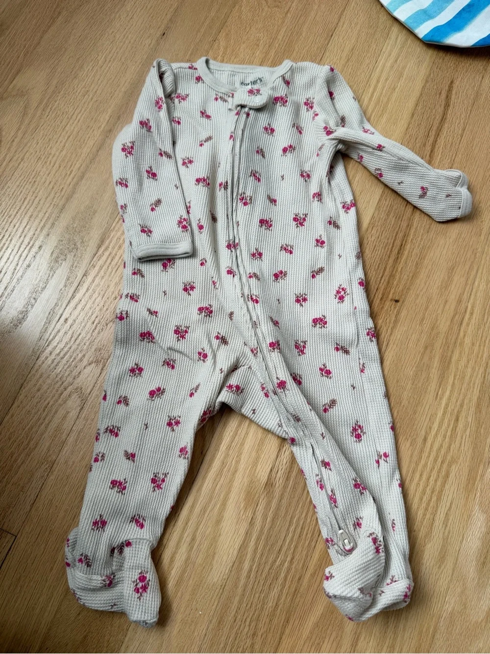 Bundle of 3 carters and Ralph Lauren floral and stripe sleepers size 6m